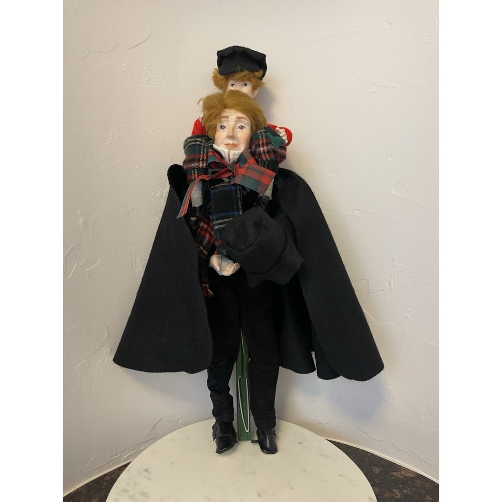 Dept 56 Tiny Tim‎ & Bob Cratchit A Christmas Carol Figurines 23" Tall Porcelain